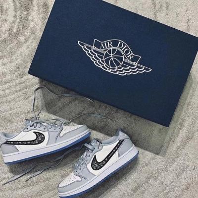 China Hot EVERGREEN Nike Air Jordan 1 High OG AJ1 Gray White Cultural Basketball Shoe Low Brand High Top Nike Men Shoe for sale