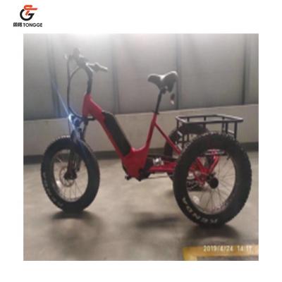 China Hot Selling Aluminum Alloy Mid Drive 20 Inch Best Model 120km Electric Tricycle TG-S011 Big Tire Bottom Range for sale