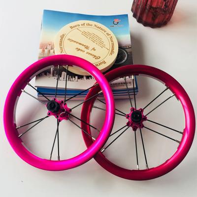 China ALLOY 12 Inch Double Wall Alloy CNC Milling Inner Arc Kids Balance Bicycle Wheel TG-W036 for sale