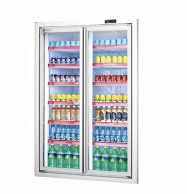 China Exterior Refrigerator 2 Door Freezer Glass Door Commercial Drinks Commercial for sale