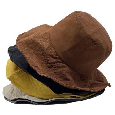 China Character in the stock 2021 new summer sunshade hat bucket hat light overflowed women's RTS hat wide and thin fashion hat for sale