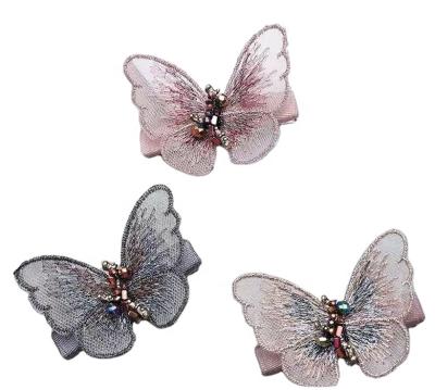 China High Quality Embroidery Butterfly 3D Lace Apparel Custom Applique Lace Patches for sale