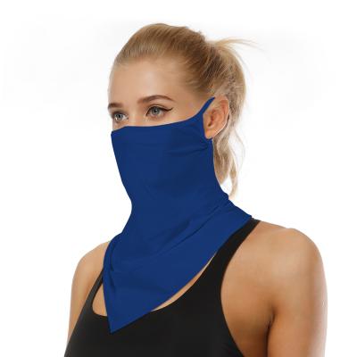 China Sunshading 2021 New Summer Custom Outdoor Sports Cycling Breathable Face Mask Scarf With Ear Loop Triangle Tubular Bandana for sale