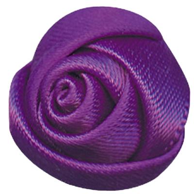 China Wholesale Viable Stock 15mm Satin Ribbon Rose Flower Handmade Smooth Rosette Use in Garment Corsage Wedding Bouquet for sale