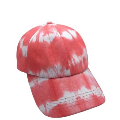 China COMMON Tie Dye 6 Panel Unstructured Dad Caps Women 100% Cotton Custom Twill Curved Brim Baseball Caps Hats for sale