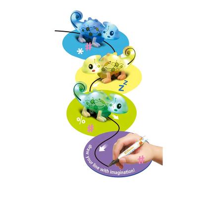 China Draw and follow new rc electronic educational smart toy small chameleon child toy suction and follow for sale