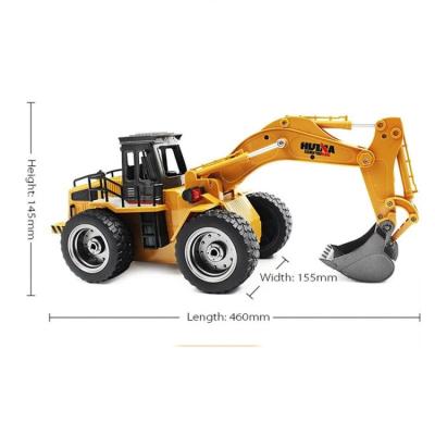 China RC Model 2.4G 6 Channel Rc Excavator Metal Construction Remote Control Truck 1:18 RC Huina Toys 1530 for sale