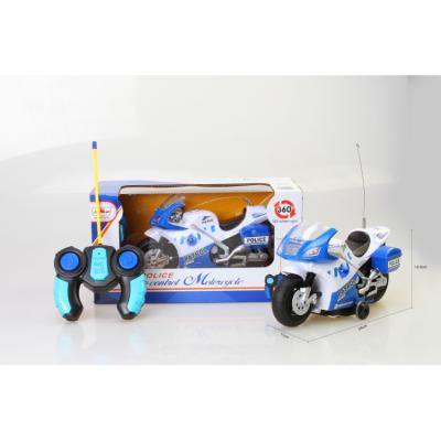 China 2CH RC Police Patrol Remote Control Model Electric Motorcycle For Sale With 360 Degree Rotation Bobbin Motor Bike For Kids, Toddlers for sale