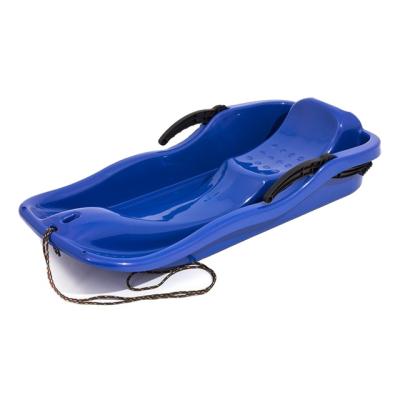 China Plastic blue plastic snow sled with brake for kids for sale