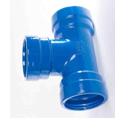 China TUV Ductile Iron Water System Certificate of Conformity push-on plug tee for sale