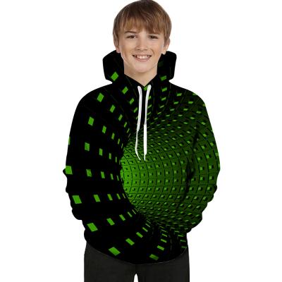 China Anti-wrinkle Children's Sweater 3D Vortex Printing Kids Boy Hoodies for sale