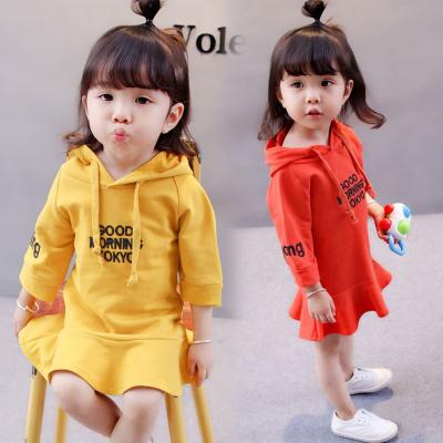 China PT1003A Breathable Hooded Dress 2021 Autumn Children Girls Clothing for sale