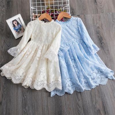 China PT3410A 2020 new breathable small style sweet girls lace up beautiful flower dress for sale