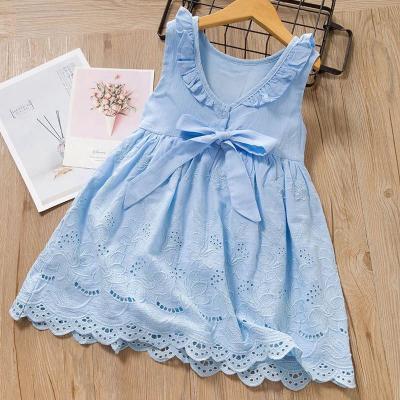 China PT4632A New Breathable Summer Dress Kids Dress Little Girls Hollowed-out Cute Lace Dress for sale