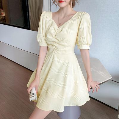 China Spandex Or Polyester Or Cotton Summer Girls Dresses Anti-Static Chiffon No Decoration Women for sale