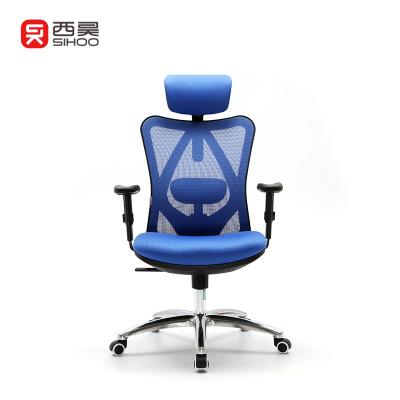 China Sihoo 2022 Mesh Chair Luxury (Height) Price Cheap Blue Adjustable Armrest PU Full Comfortable Executive Office Chair for sale