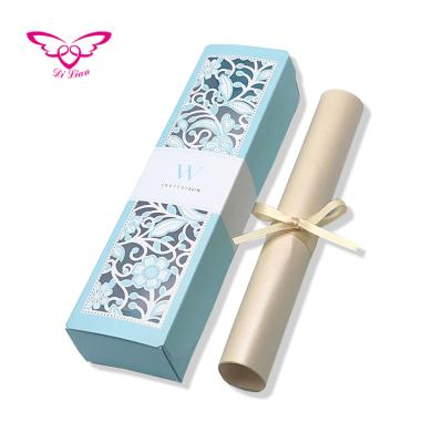 China Europe New Style Luxury Scroll Wedding Invitation Card for sale