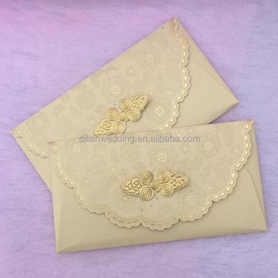 China Custom Pocket Style Gold Money Gift Envelope for sale