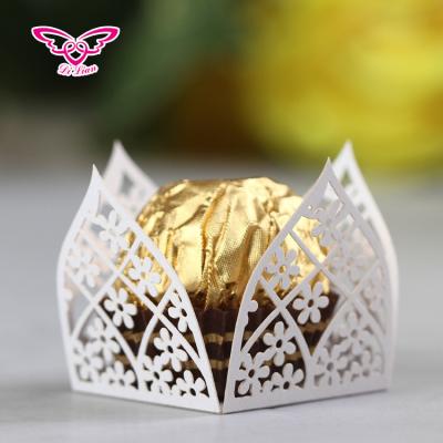 China Interesting Party Decoration Laser Cut Small Flower Chocolate And Cupcake Wrappers for sale