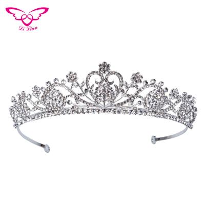 China Wedding Accessorize Dilian Wedding Silver Crystal Rhinestone Wedding Bride Crown Free Gift for sale