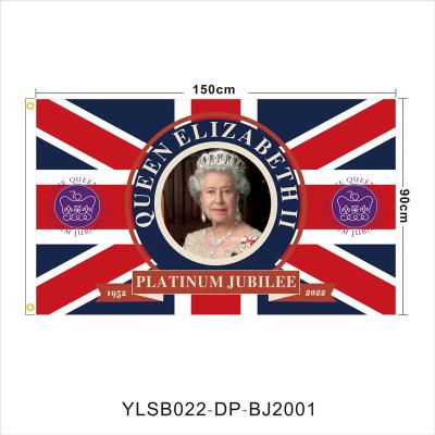 China Health Care Institute 3x5FT 100%Polyester Elizabeth II Platinum Jubilee British Flag With 2 Grommets for sale