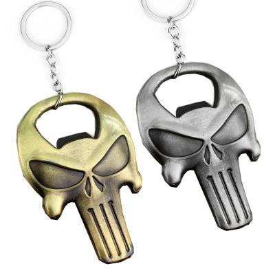 China Promotion Halloween Paty Marvel Punisher Comic Skulls Logo Keychain for sale