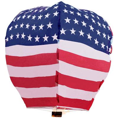 China China Eco Friendly 100% Biodegradable Flying American Flag Sky Paper Lanterns Free In Sky Lantern for sale