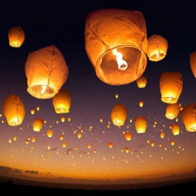 China Chinese Eco-Friendly 100% Biodegradable China Flying Sky Paper Lanterns Free In Sky Lanterns for sale