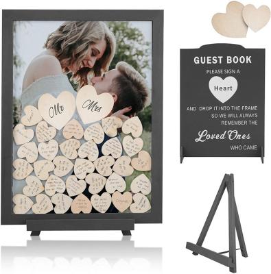 China Europe Wedding Decorations Alternative Wedding Guest Book Of 70 Hearts And 2 Big Hearts With Sign for sale