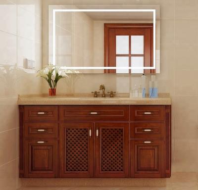 China Welbom CLASSIC Customized Modern Solid Wood Bathroom Vanity With Mirror Glass for sale