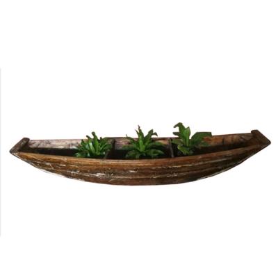 China Chinese Beijing Solid Wood Antique Decorative Wooden Boat for sale