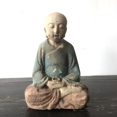 China Wholesale Solid Wood Hand Carved Small Indoor Wooden Buddha Statue for sale