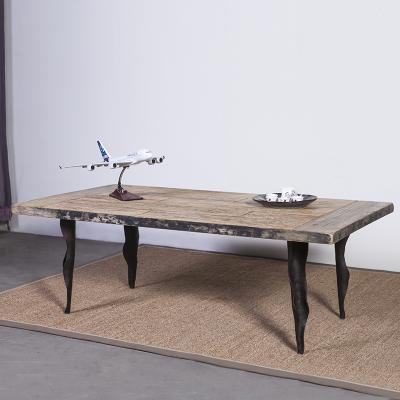 China Furniture European Style Solid Wood Rustic Industrial Coffee Table for sale