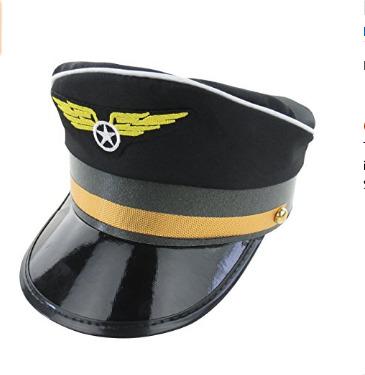 China Captain Pilot Hat Polyester Cap Costume Party Uniform Hat for sale