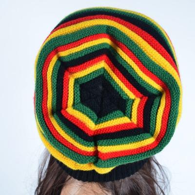 China INSPIRIT JOINT ARTS TAM BERET Normal Size Hand Made Crochet Knit Awe Slouchy Location Locks Rasta Reggae Hat for sale