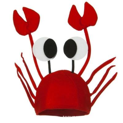 China factory cheap price adjustable red felt crab hat party costume for kid or adult Pt-023 for sale