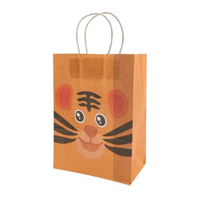 China Recyclable Jungle Safari Animal Zoo Happy Birthday Party Paper Candy Box Kids Gift Cookies Packaging Bags Baby Shower Decor Supplies for sale