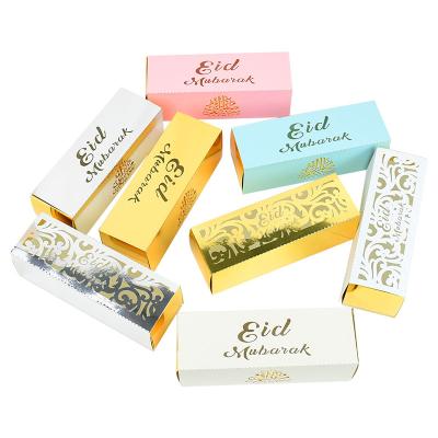 China Al-Fitr Happy Eid Party Supplies Islamic Muslim Festival Recyclable Eid Mubarak Chocolate Candy Box Ramadan Kareem Favor Gift Box DIY for sale