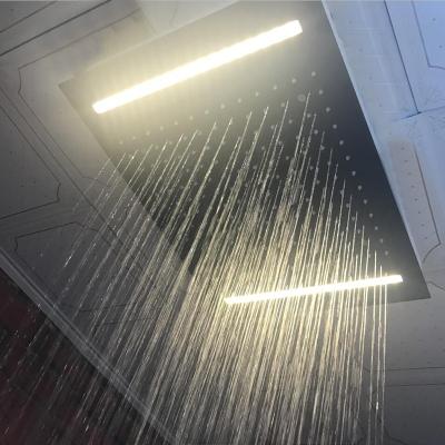 China Without Switch M Boenn LED 304 Small Shower Head SUS Rainfall Shower Panel Black Bathroom Ceiling Mounted Showerheads 500*360mm Polished Chrome for sale