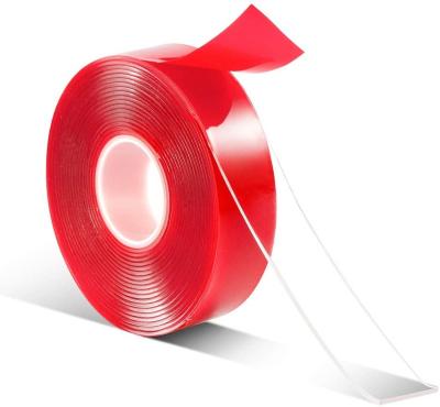 China BG Heavy Duty Acrylic Foam Double Sided Tape Waterproof Permanent Bonding Film Red Tape for sale