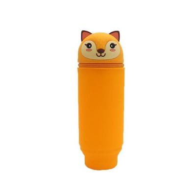 China Schools & Korean version of pencil case silicone pen holder primary school high school students creative stationery desks for sale