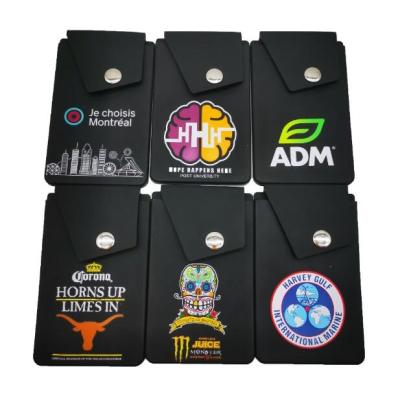 China 2021 new button silicone card holder,silicone mobile phone holder,customizable LOGO silicone button card sticker 93*56*15cm for sale