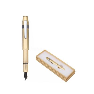 China New latest fashion high quality cute luxury golden relief fountain pen metal fountain pen shiny pen for sale