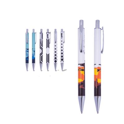 China Writing length can reach 800m popular click metal ball pen for promotional and business gift for sale