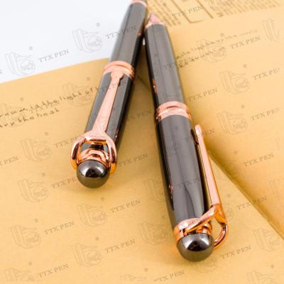 China Promotional Pen New Design Gift Trackball Pen To Wedding Metal Pen Rose Gold Plating for sale