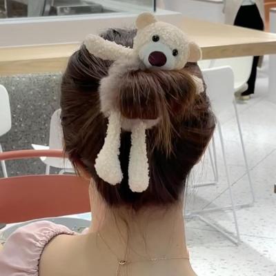 China Cute Net Red Soft Ponytail Hair Tie Bunny Rope Rabbit Plush Ring Fashion Fashion Fur Hair Ball Head Ring Hair Accessories for sale