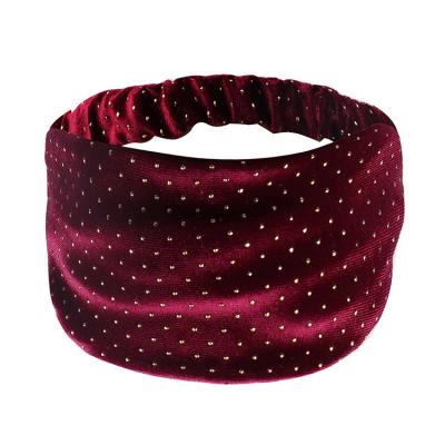 China Hot Sale 2021 Fashion Hair Accessories Solid Color Fashion Sports Yoga Hair Band Gold Velvet For Women Headbands for sale