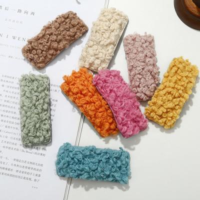 China Fashion 2021 Hot Sale Winter Fashion Woolen Plush Hair Clips Fancy Hair Clips Candy Color Bb Clip Hair Accessories Kids Hair Clips Newly for sale