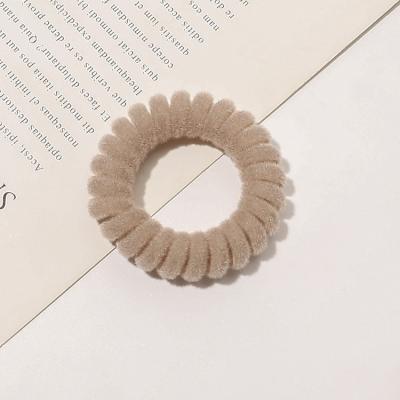 China New fashion hot sale style design phone factory velvet coil hair band for women hair high quality flocking traceless rings for sale