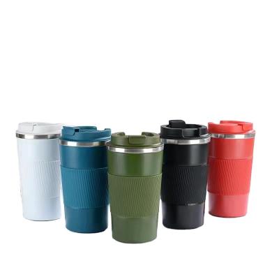 China Creative New Stainless Steel Flip Coffee Cup Office Business Gift Thermos Mug PORTABLE Simple Thermos Mug for sale